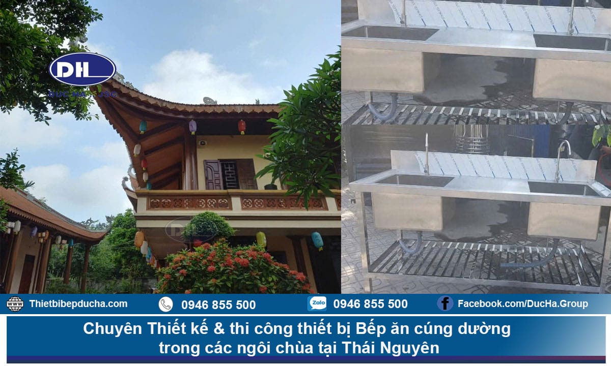 Thi công bếp ăn cúng dường Chùa Hương Sơn tại TP Thái Nguyên