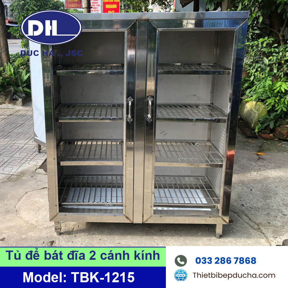Tủ để bát đĩa 2 cánh kính TBK-1215 Tủ để bát đĩa 2 cánh kính TBK-1215