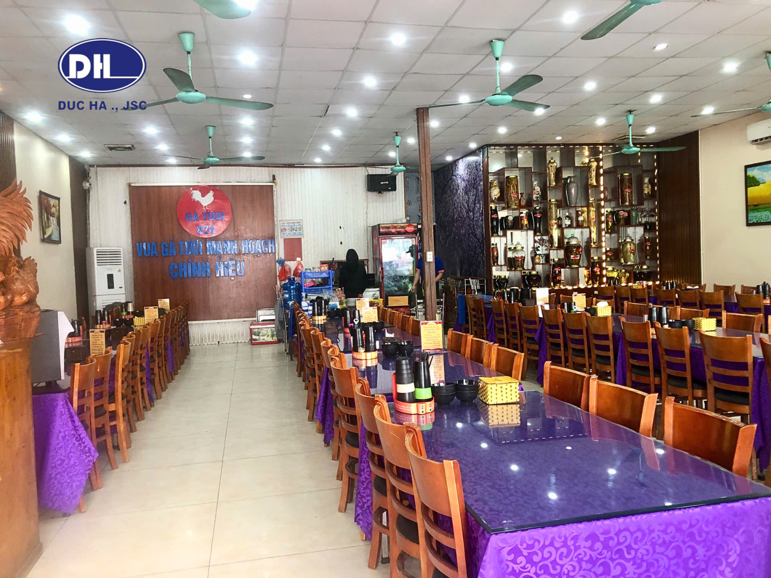 Thi công bếp ăn Nhà hàng 828 - Gà Tươi Mạnh Hoạch tại Thái Nguyên