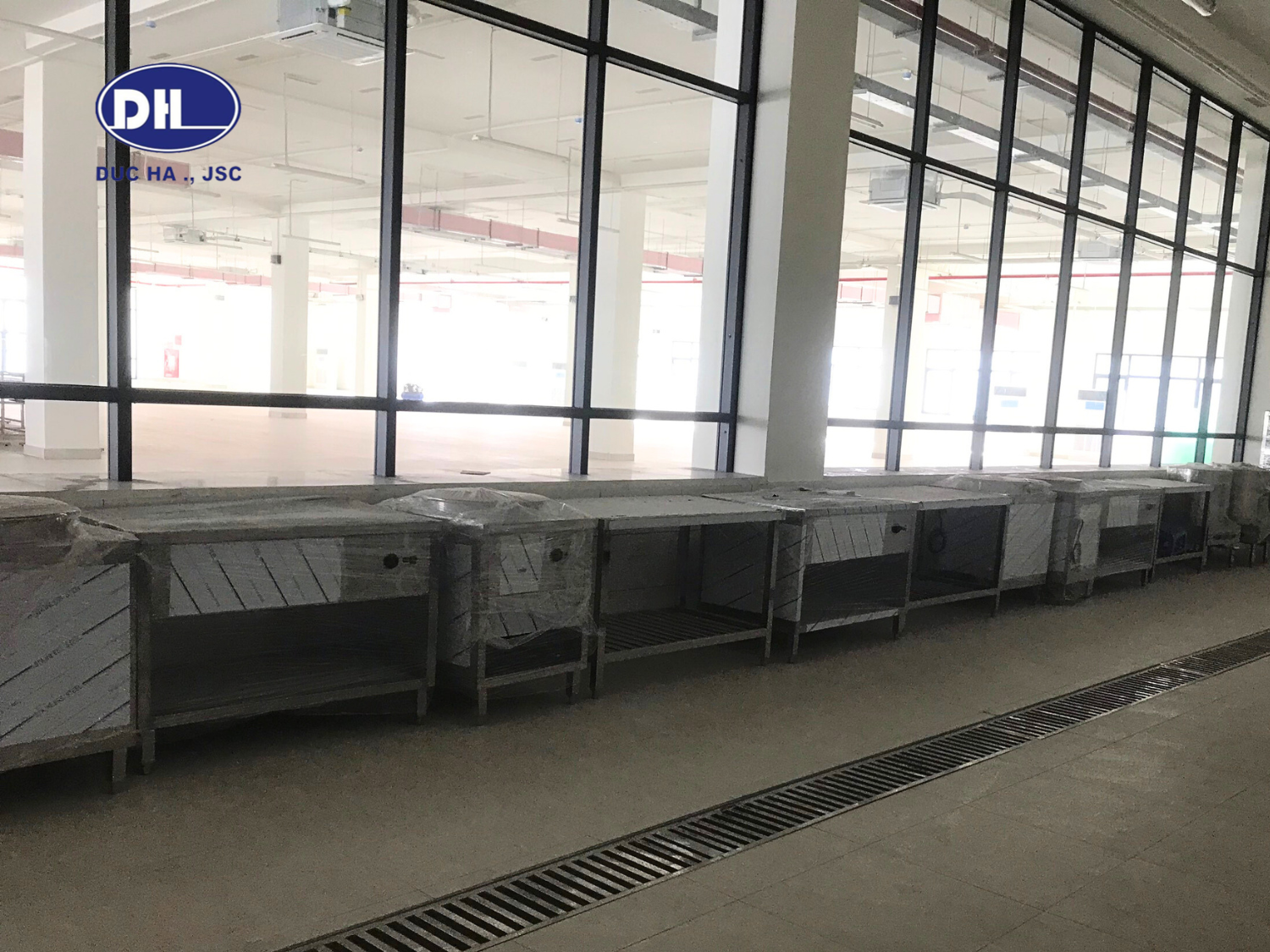 Ảnh thi công bếp ăn tập thể tại Quảng Ninh