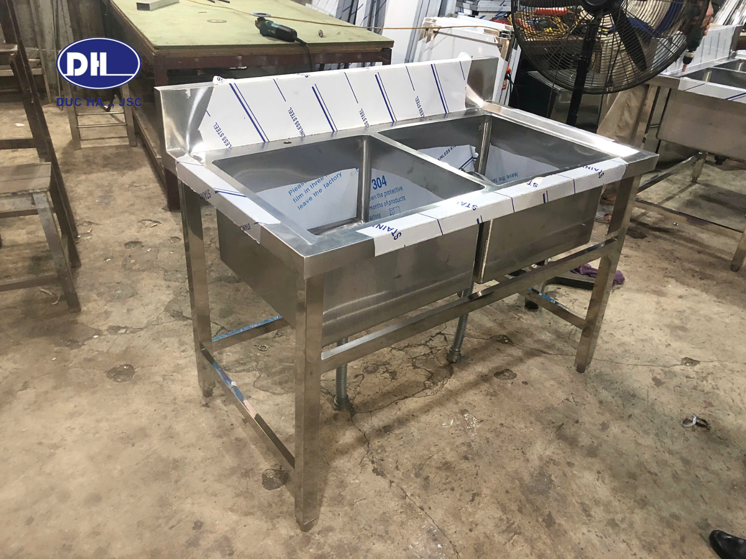 Chậu rửa đôi inox