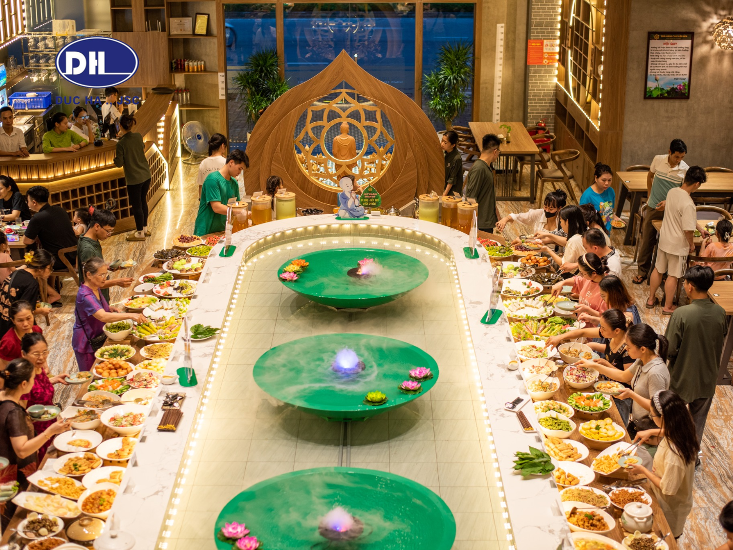 Thiết Kế & Thi Công Bếp ăn Nhà Hàng Liên Hoa Chay Hải Dương