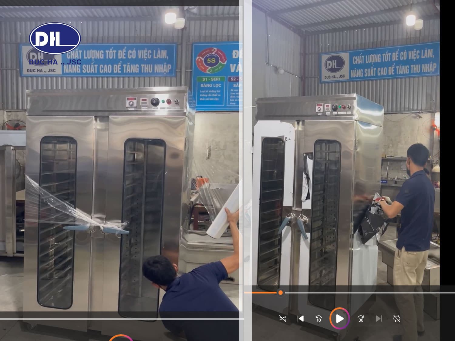 Một số ảnh hoàn thiện Tủ hâm nóng thức ăn công nghiệp tại xưởng Đức Hà