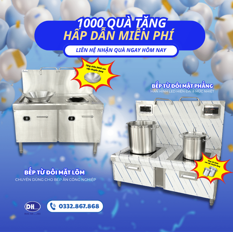 Bếp từ đôi mặt lõm + mặt phẳng Bếp từ đôi mặt lõm + mặt phẳng
