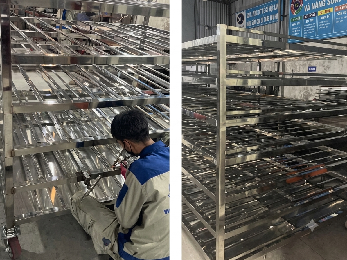 Sản xuất giá nan 7 tầng