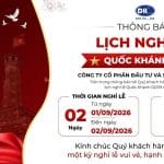 Thông Báo Lịch Nghỉ Lễ Quốc Khánh 2/9/2026