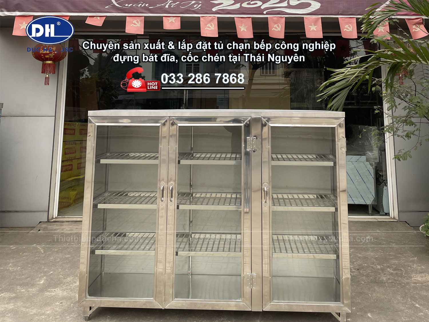 Tủ chạn bếp công nghiệp đựng bát đĩa, cốc chén tại Thái Nguyên
