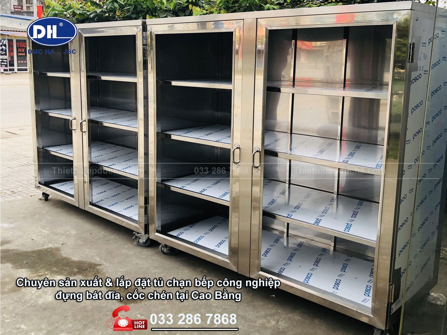 Tủ chạn bếp công nghiệp đựng bát đĩa, cốc chén tại Cao Bằng