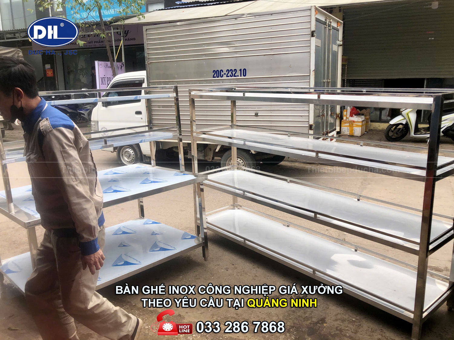 Bàn sơ chế inox công nghiệp tại Quảng Ninh
