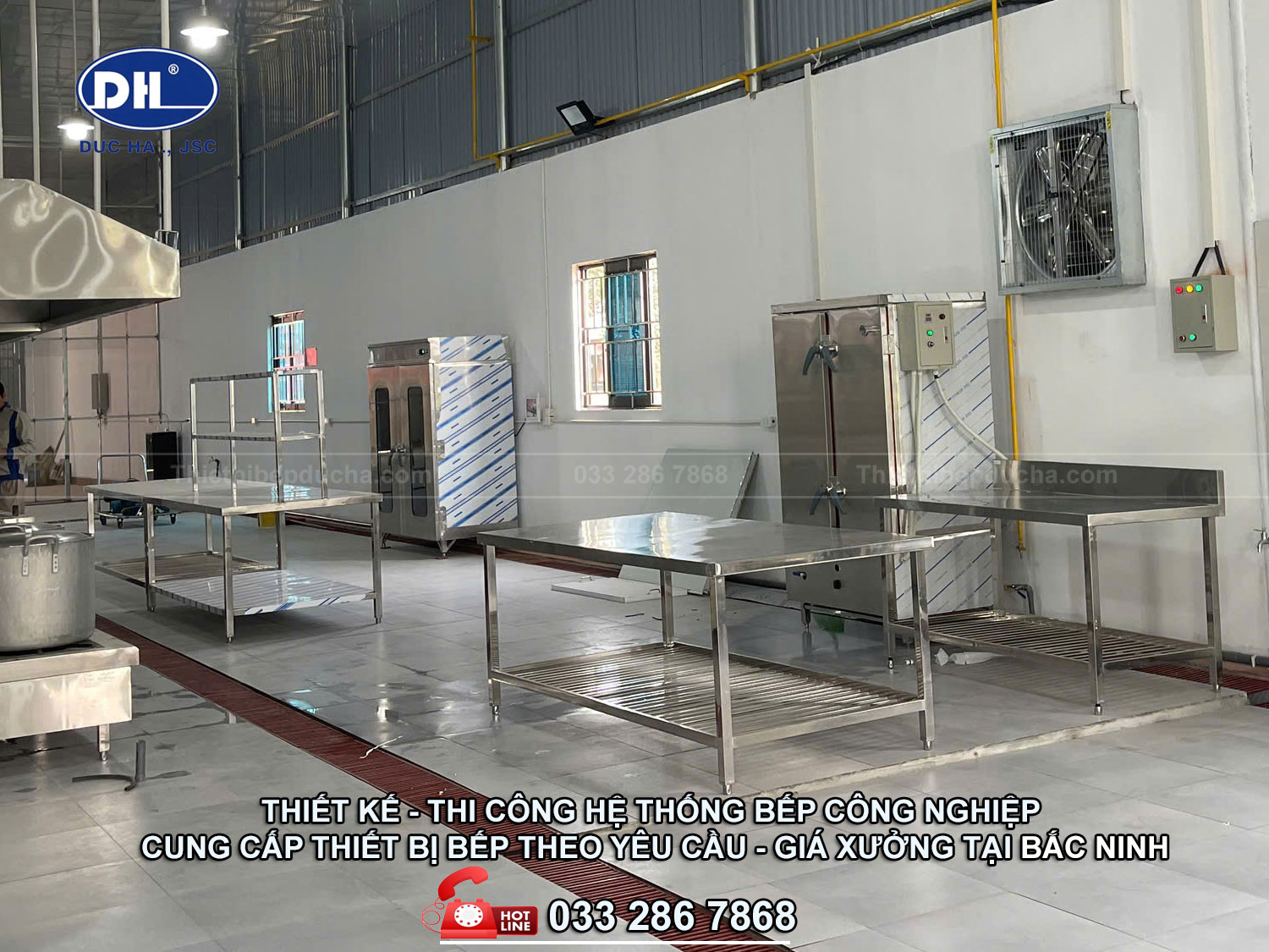 thi công hệ thống bếp công nghiệp và cung cấp thiết bị giá xưởng tại Bắc Ninh
