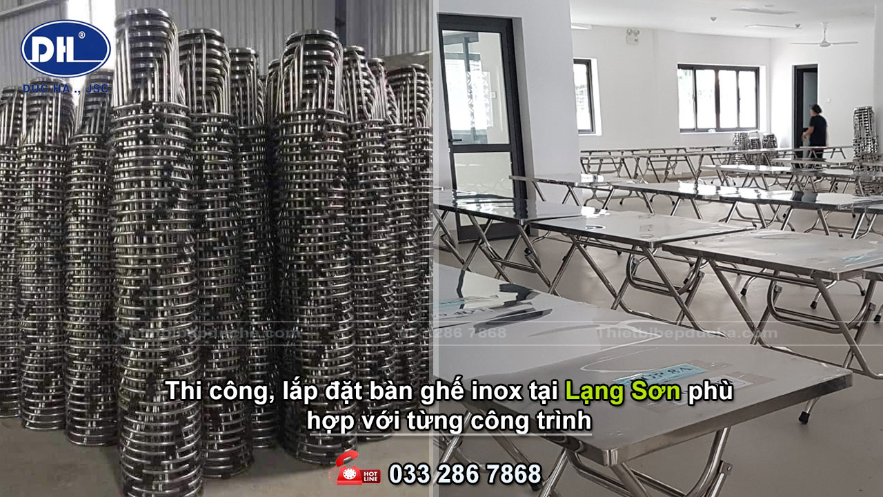 Sản xuất & lắp đặt bàn ghế inox công nghiệp uy tín tại Lạng Sơn