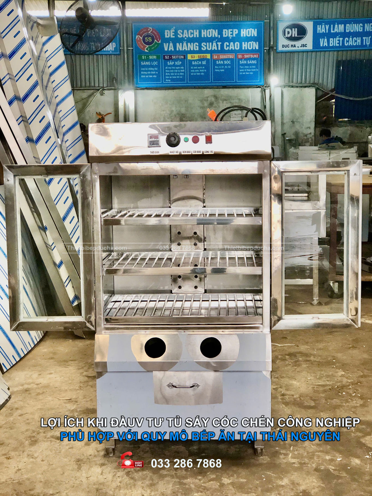 Lợi ích khi đầu tư tủ sấy cốc chén công nghiệp phù hợp với quy mô bếp ăn tại Thái Nguyên