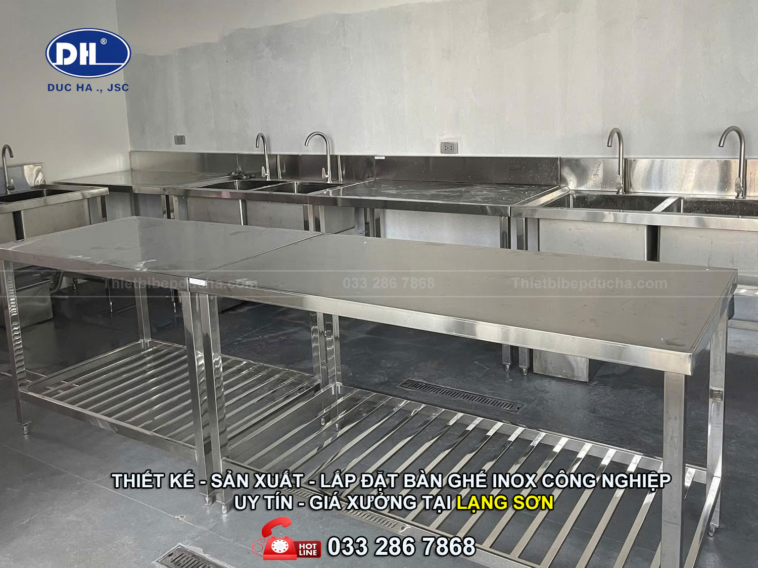 Sản xuất & lắp đặt bàn ghế inox công nghiệp uy tín tại Lạng Sơn