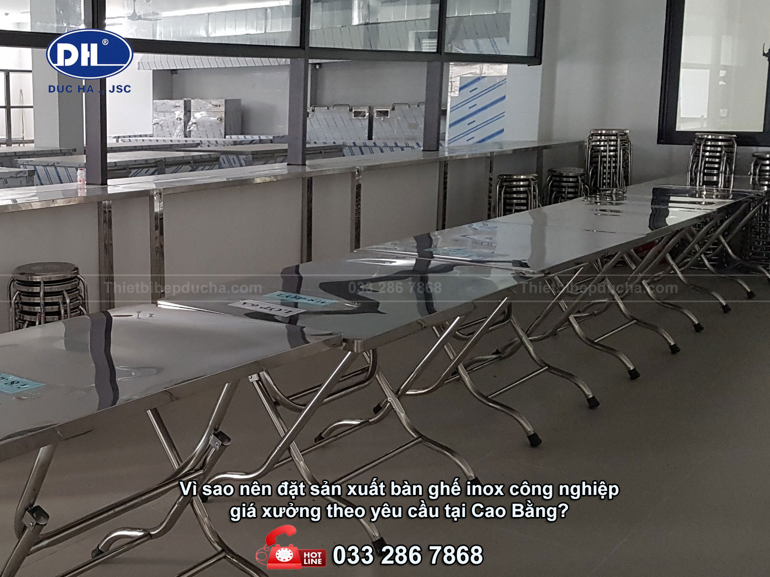 Sản xuất và lắp đặt bàn ghế inox công nghiệp tại Cao Bằng